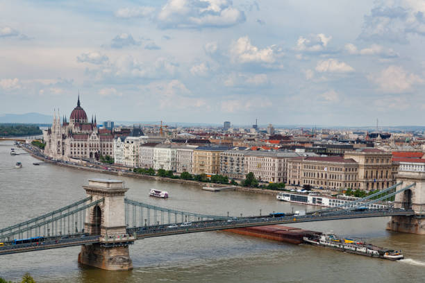 istock Budapest panoramic view with Parliament and Szechenyi Chain Bridge 1223022663