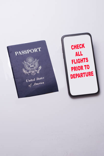 istock Mobile phone and passport for international travel 1223023742