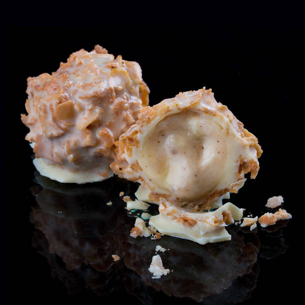 istock Chocolate candies, handmade. With cream from liqueur and white chocolate 1223023830