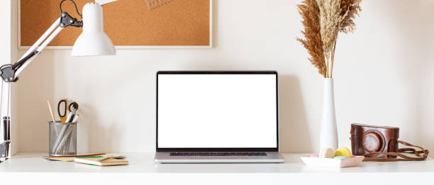 istock At home still life, cozy workplace with laptop 1223024943