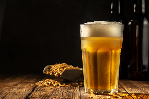 Glass beer with clipping path