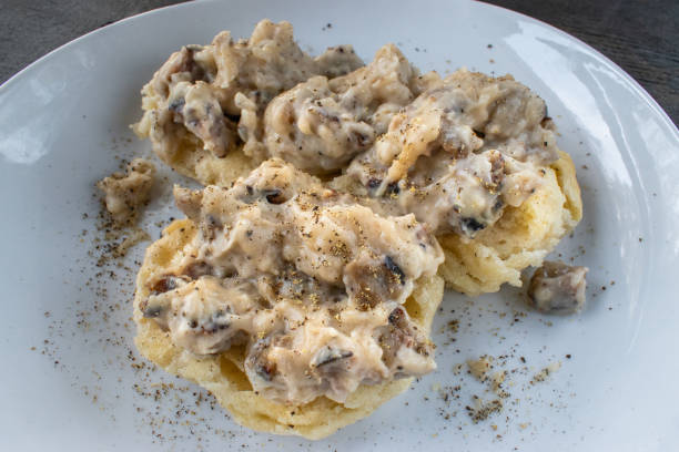 istock homemade biscuits and sausage gravy 1223025811