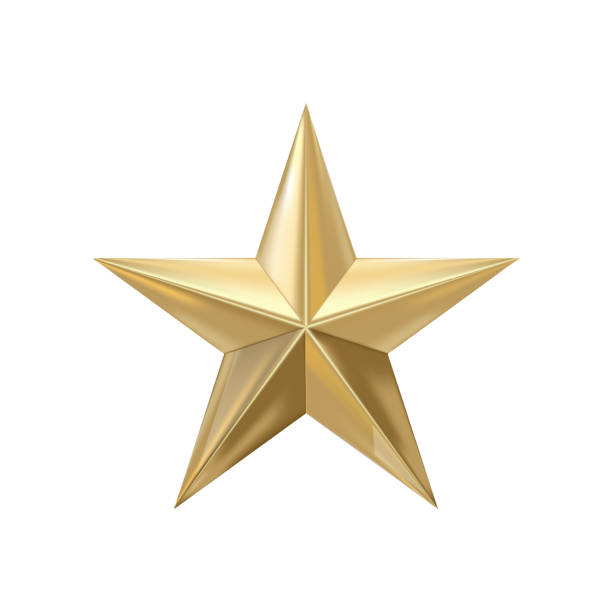 istock Golden christmas star isolated on white background. 1223027010