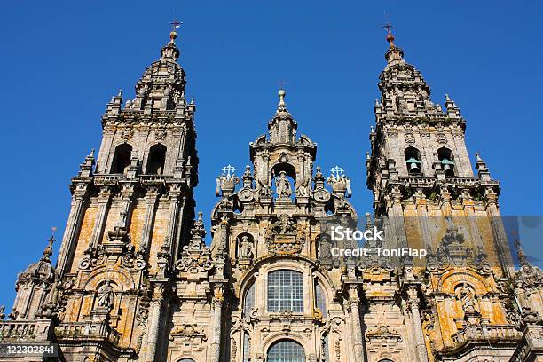 Cattedrale Di Santiago De Compostela Spagna - Fotografie stock e altre immagini di Ambientazione esterna - Ambientazione esterna, Architettura, Barocco