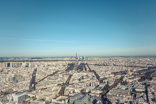 paris cityscape from above in france, europe.