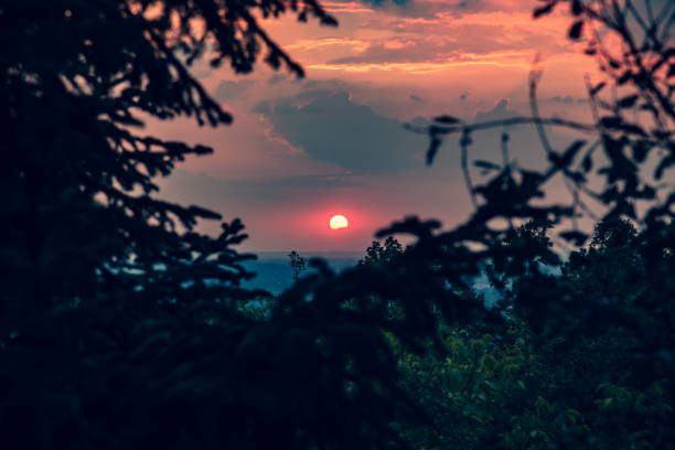 Sunset / sunrise over the dreamy landscape.