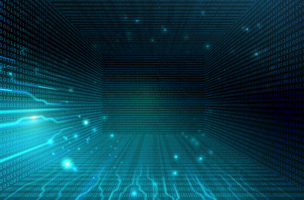 binärer code digitaler hintergrund - computer software tunnel data technology stock-grafiken, -clipart, -cartoons und -symbole