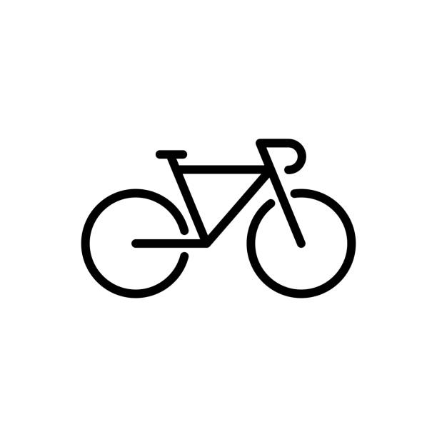 stockillustraties, clipart, cartoons en iconen met fietspictogram flat vector template design trendy - fietsen