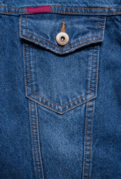 istock Blue denim texture. Closeup of denim jacket elements. Background for banner, poster or adrift. 1223035542