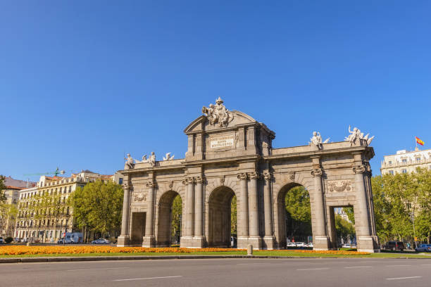 istock Madrid Spain, city skyline at Puerta de Alcala 1223039446