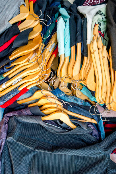 istock pile of used clothes. Second hand for recycling 1223042332