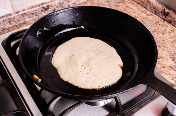 istock The process of cooking pancakes on a hot skillet 1223043955