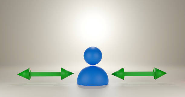 istock Social distancing. safety space between for people to avoid spreading COVID-19 Virus. Keep distance. 3d rendering. 1223044161