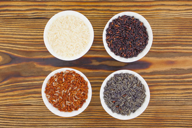 istock Raw rice groats for risotto on  plate 1223047618