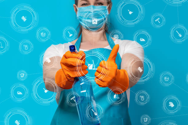 istock Concept of disinfection and cleaning services. 1223049098