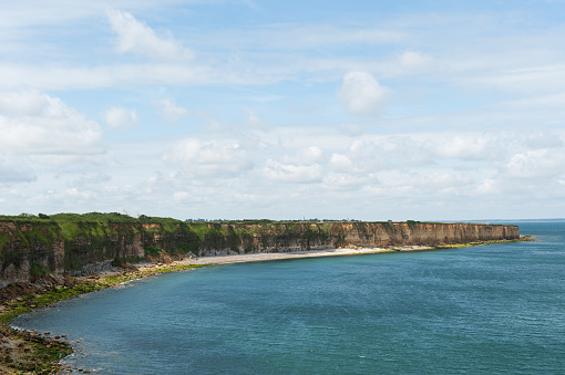 Look at Utah Beach from the Pointe Du Hoc, one of the sites of severe battle in world war 2. Pointe du Hoc was a German stronghold with 6 long-range artillery guns of caliber 155mm.