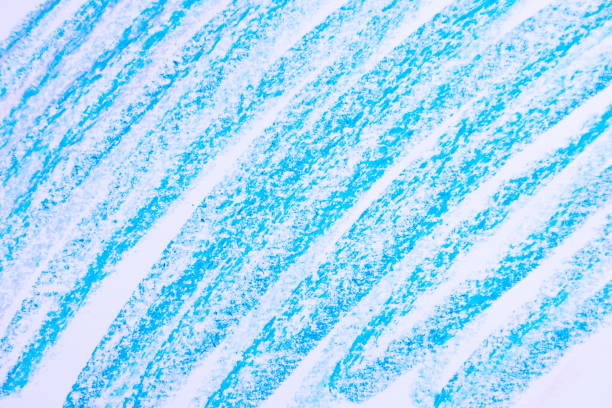 istock Blue oil pastel abstract doodle drawing on paper, on white background 1223052672