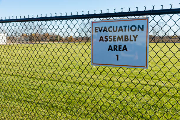 istock An evacuation assembly area sign 1223053918