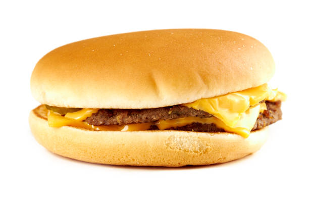 istock a fresh tasty cheeseburger or burger with fries stack isolated on a white background. fast food. 1223053930