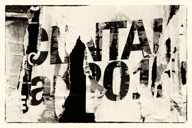 istock Blank old ripped torn crumpled creased posters grunge textures backdrop background frame / Empty space for text 1223053954