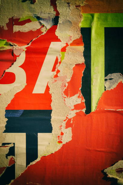 istock Old blank ripped torn paper crumpled creased colorful posters grunge textures backdrop backgrounds placard 1223054018