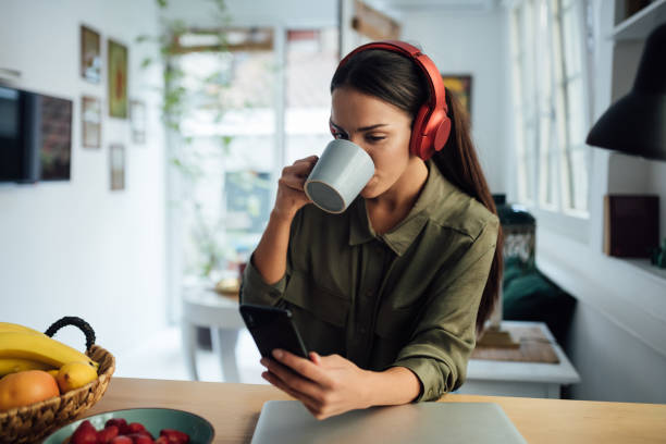 istock Attractive young woman working at home 1223055038