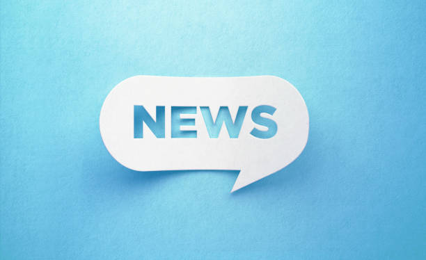 News Written White Chat Bubble On Blue Background