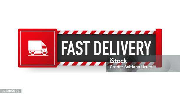 Fast Order Sign Fast Delivery Green Sign Striped Frame Banner Isolated On White ...