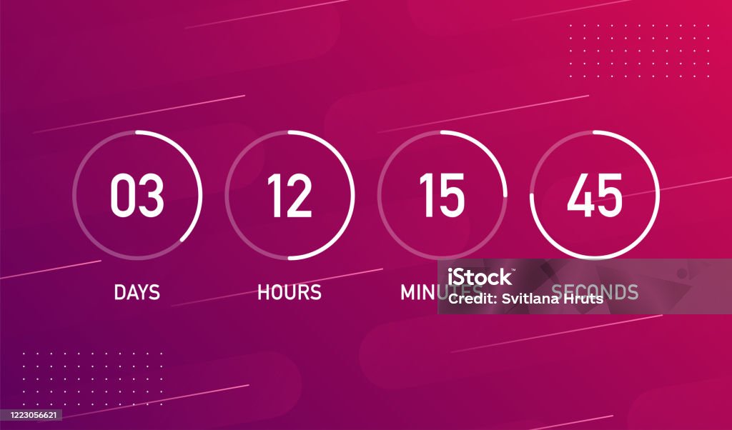Countdown Image Purple Countdown Clock On Minimal Purple Geometric Background Dynamic Shapes ...
