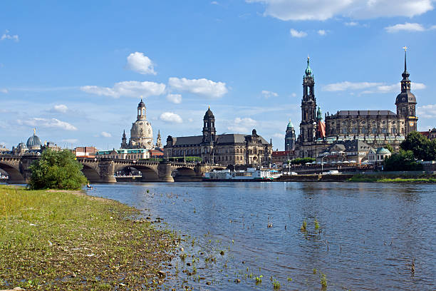 Dresden from the shore of river Elbe
