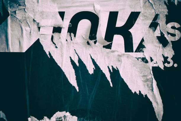 istock Blank white black old ripped torn paper crumpled creased posters grunge textures backdrop backgrounds placard 1223059384