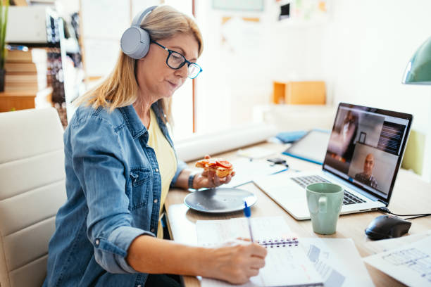 istock New ways of teamwork - teaming up online with colleagues during quarantine 1223060818