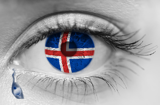 Flag and eye with mourning
