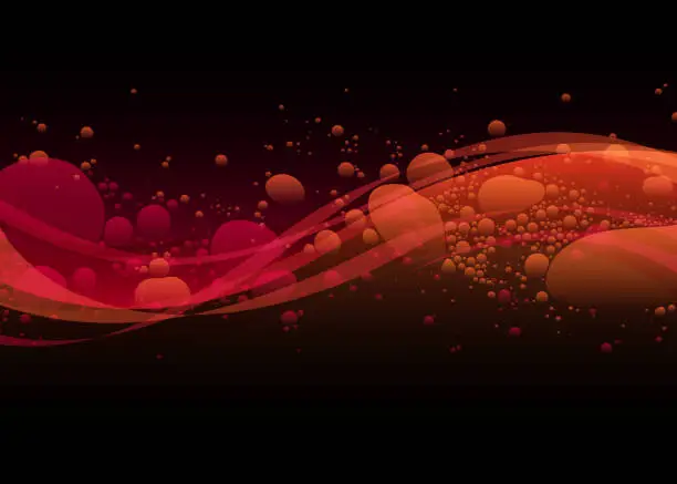 Vector illustration of Colorful red wave background