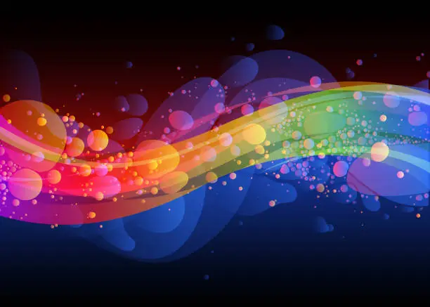 Vector illustration of Rainbow wave flow background