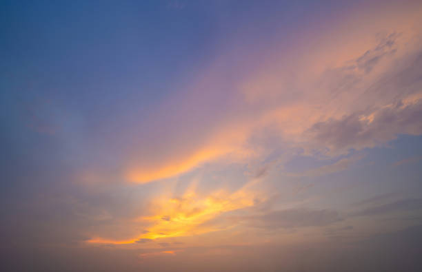 istock Sunset sky. Abstract nature background. Dramatic blue and orange, colorful clouds at twilight time. 1223064262