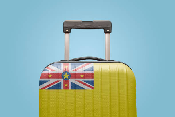 istock Baggage with Niue flag print tourism and vacation concept. 1223065604