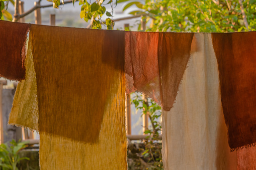 home textiles, natural dyeing in a rural villa
