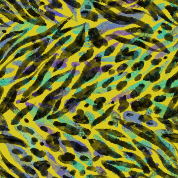 istock Geometric seamless pattern made of abstract organic elements and shapes. Animal skin tiger leopard fur print texture background. 1223066953
