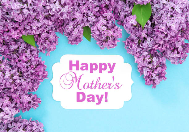 istock Lilac flowers blue background Happy Mothers Day 1223068220