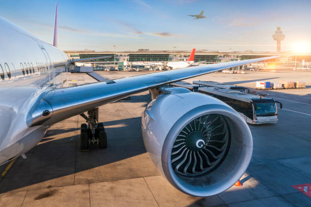 istock Busy Airport at sunset 1223069616