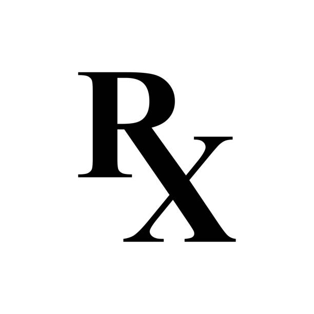 RX signage icon flat vector template design trendy RX icon flat vector simple isolated illustration signage template design trendy rx pharmacy stock illustrations
