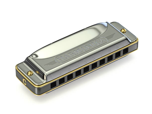 Diatonic harmonica 3D Diatonic harmonica 3D render illustration isolated on white background harmonica stock pictures, royalty-free photos & images