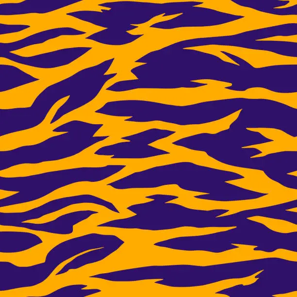 Vector illustration of Abstract striped seamless pattern made of artistic zebra animal skin tiger print stripes texture.