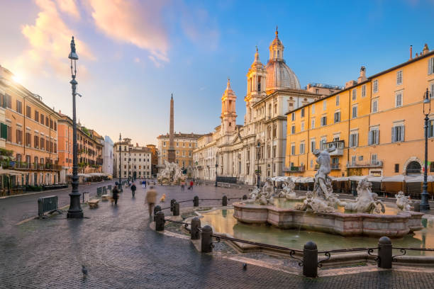istock Piazza Navona in Rome, Italy at sunrise 1223080573
