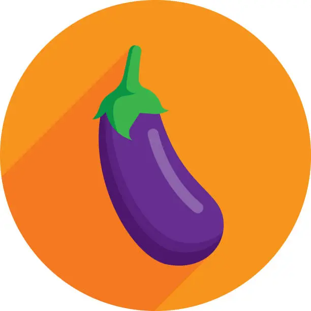Vector illustration of Eggplant Icon Flat