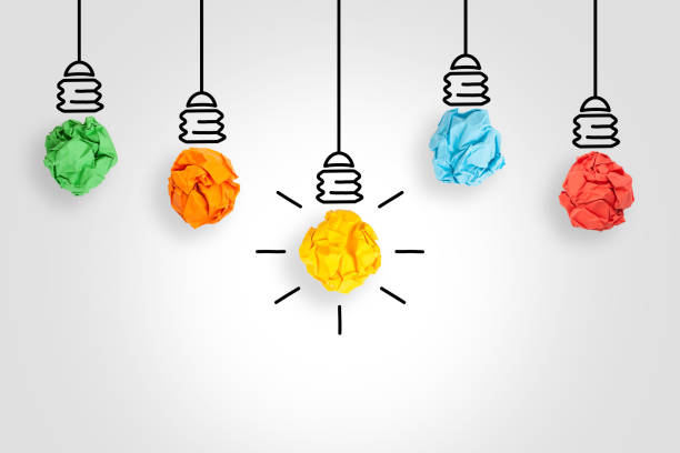 istock Creative Idea Concepts with Light Bulb Crumpled Paper on White Background 1223081716