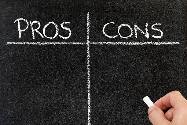 istock Pros and cons list on a blackboard 122308275
