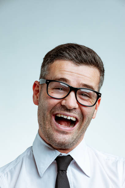 istock Front portrait of laughing businessman 1223086492
