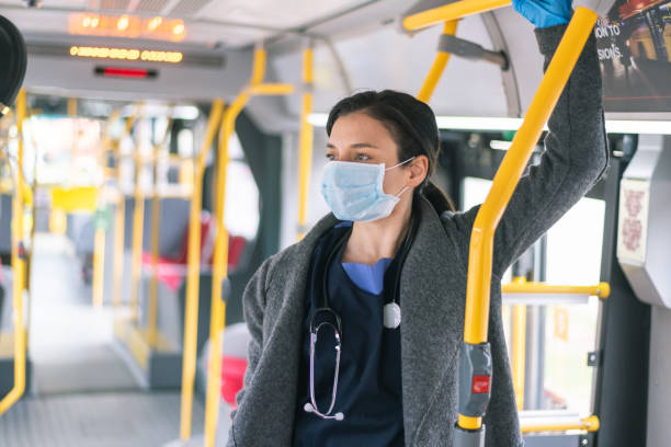 istock An exhausted nurse travels to work 1223089336